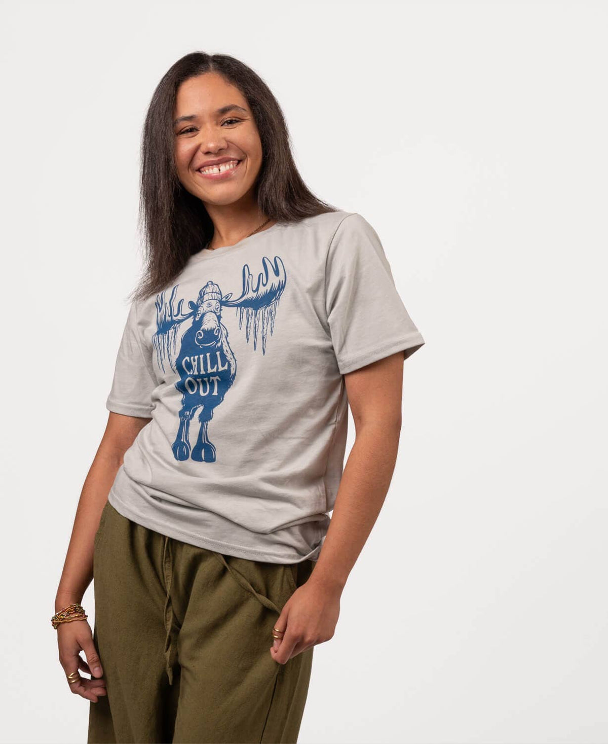 Soul Flower - T-shirt Chill Out Moose - Unisex - Argento