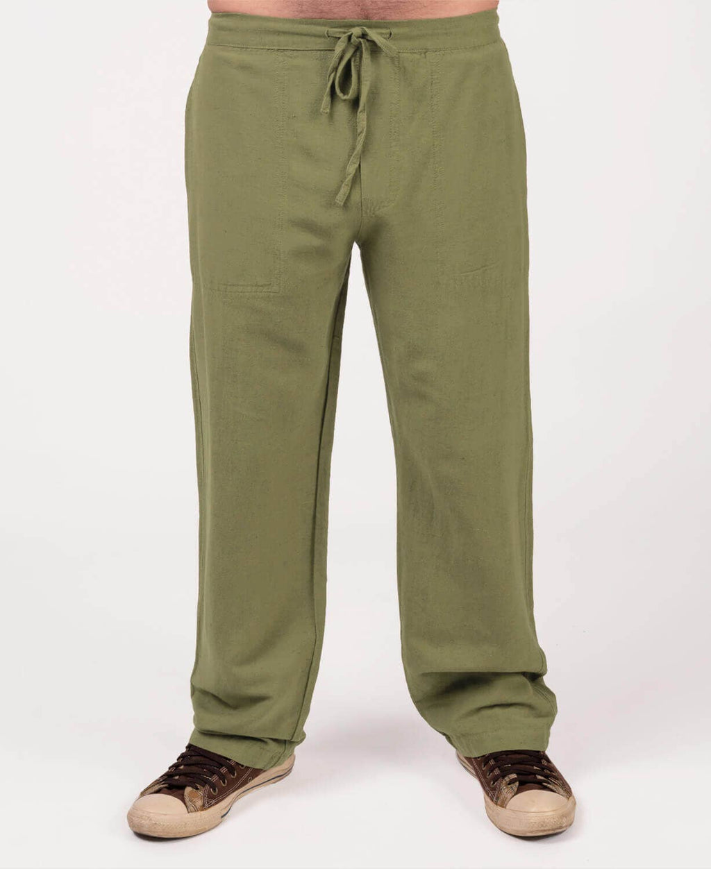 Soul Flower - Pantaloni da yoga in canapa per uomo - Verde muschio