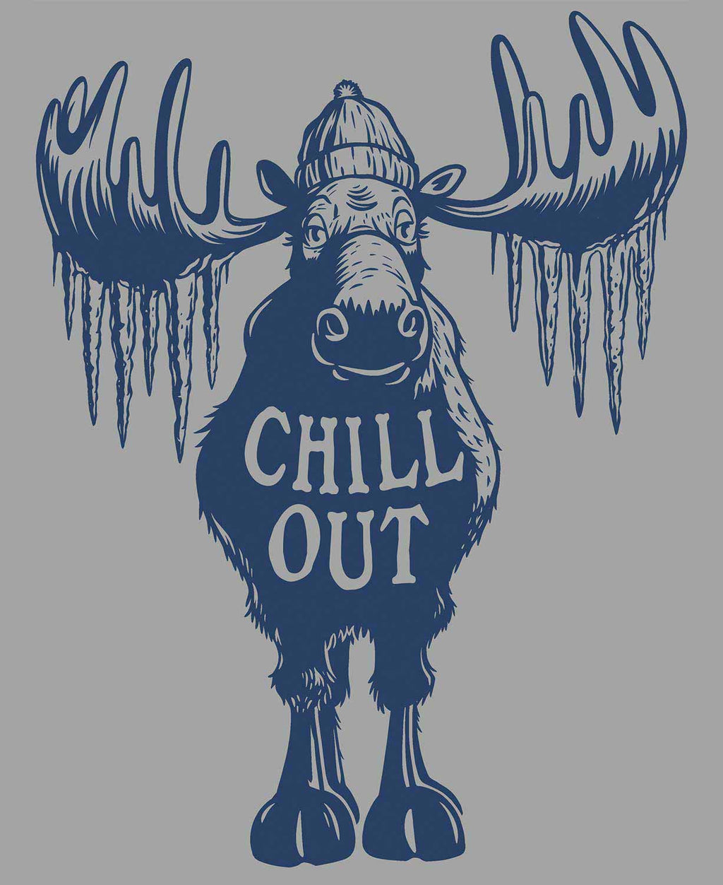 Soul Flower - T-shirt Chill Out Moose - Unisex - Argento