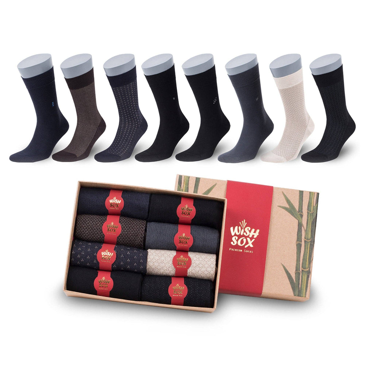 ONESCK - Confezione Regalo Calzini in Bambù per Uomo – 8 Paia | Calzini Classici da Abito e Ufficio