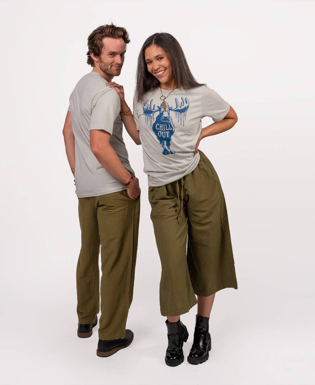 Soul Flower - T-shirt Chill Out Moose - Unisex - Argento