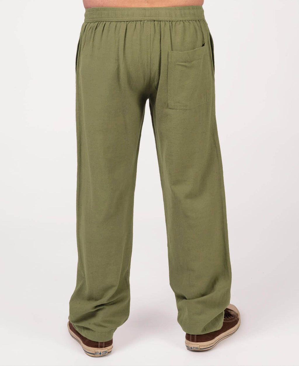Soul Flower - Pantaloni da yoga in canapa per uomo - Verde muschio