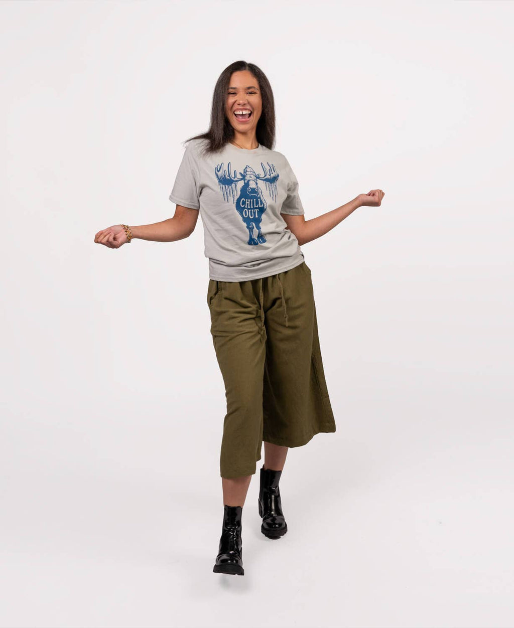 Soul Flower - T-shirt Chill Out Moose - Unisex - Argento