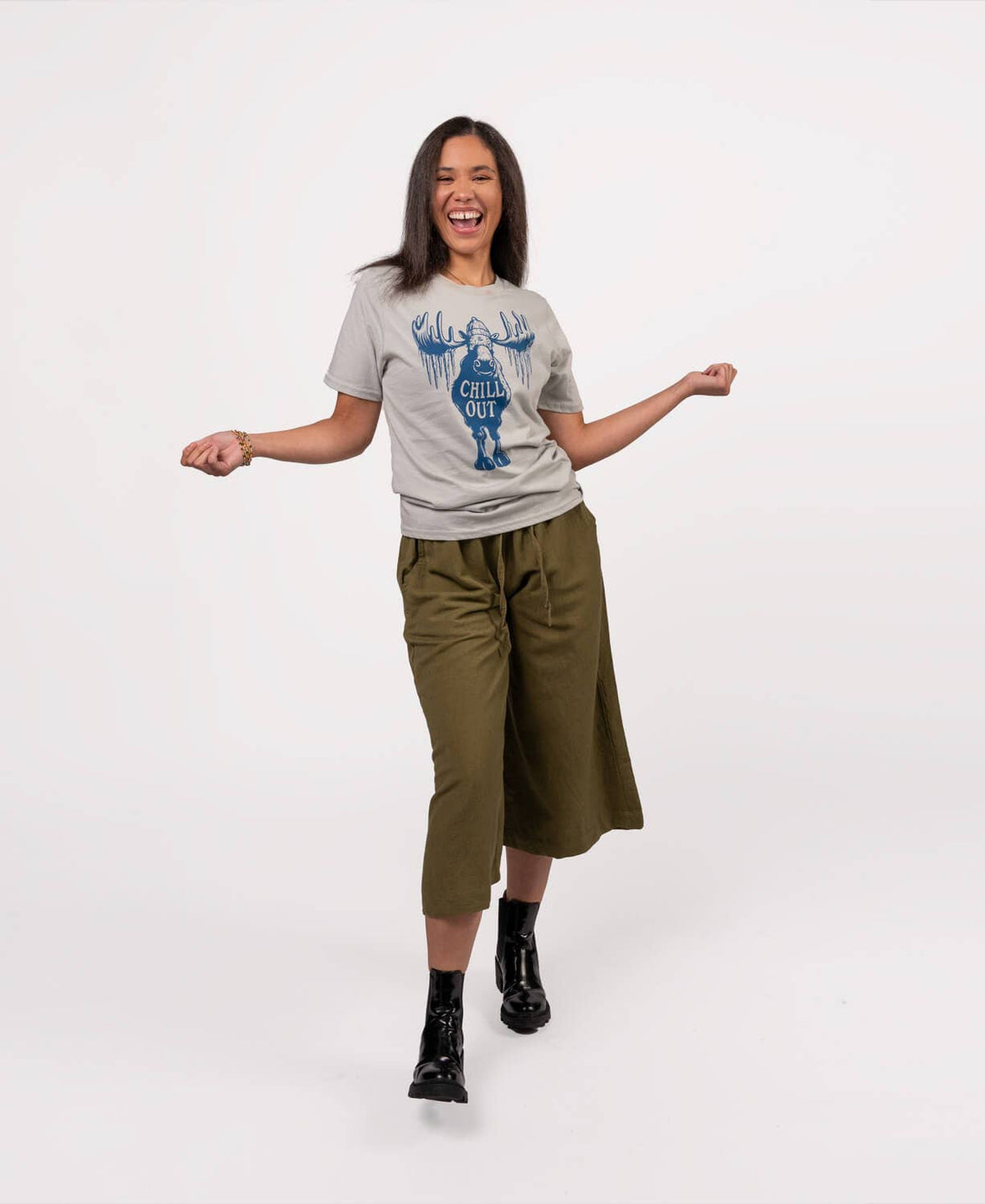 Soul Flower - T-shirt Chill Out Moose - Unisex - Argento
